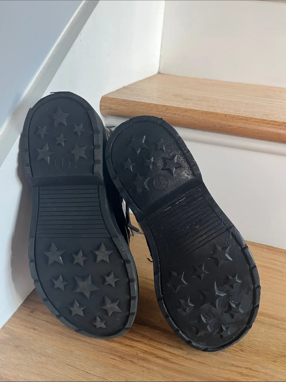 art class Black Patent Lace-Up Kids Rain & Snow Boots